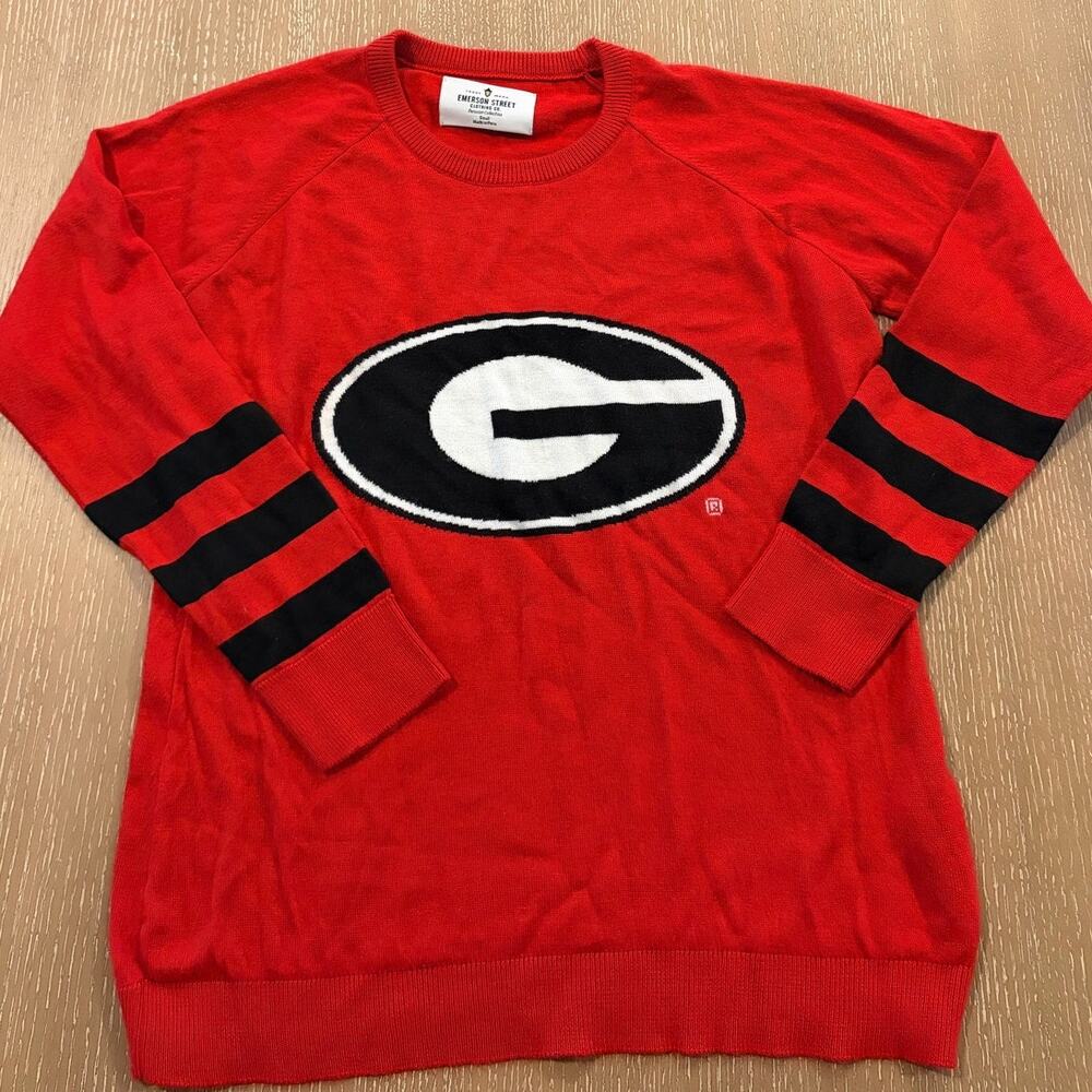 Emerson Street‎ Georgia Bulldogs Logo Red Sweatshirt Womens Smalls Crew Neck
